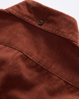 material shot of the back collar on The Jack in Copper Heathered Pincord, Wovens by Taylor Stitch