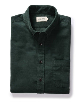 folded flatlay of The Jack in Pine Heathered Pincord, Wovens by Taylor Stitch