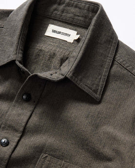 material shot of The Utility Shirt in Olive Broken Herringbone, Wovens by Taylor Stitch
