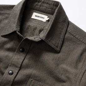 material shot of The Utility Shirt in Olive Broken Herringbone