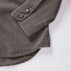 material shot of the cuffs on The Western Shirt in Soil Pigment Selvage Denim
