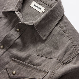 material shot of the collar on The Western Shirt in Soil Pigment Selvage Denim
