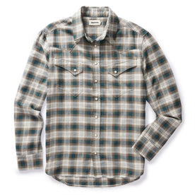 flatlay of The Western Shirt in Wetland Plaid