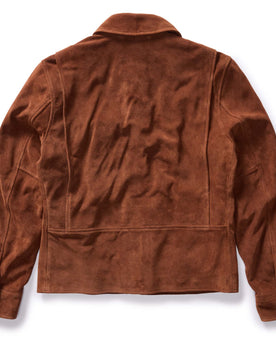 flatlay of the back of The Wyatt Jacket in Chocolate Suede, Outerwear by Taylor Stitch