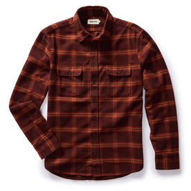 flatlay of The Yosemite Shirt in Burnt Toffee Plaid, shown in full