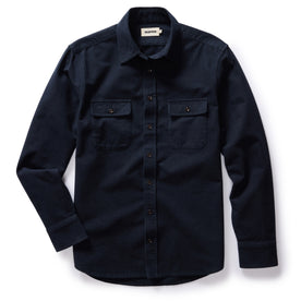 flatlay of The Yosemite Shirt in Dark Navy, shown in full