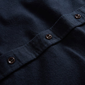 material shot of the buttons on The Yosemite Shirt in Dark Navy