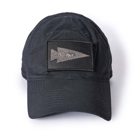material shot of the patch on the front of The Performance TAC Hat in Black