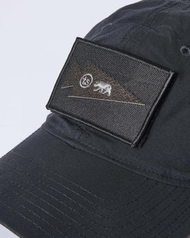 material shot of the velcro patch on The Performance TAC Hat in Black, Accessories by Taylor Stitch