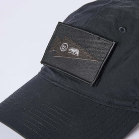 material shot of the velcro patch on The Performance TAC Hat in Black