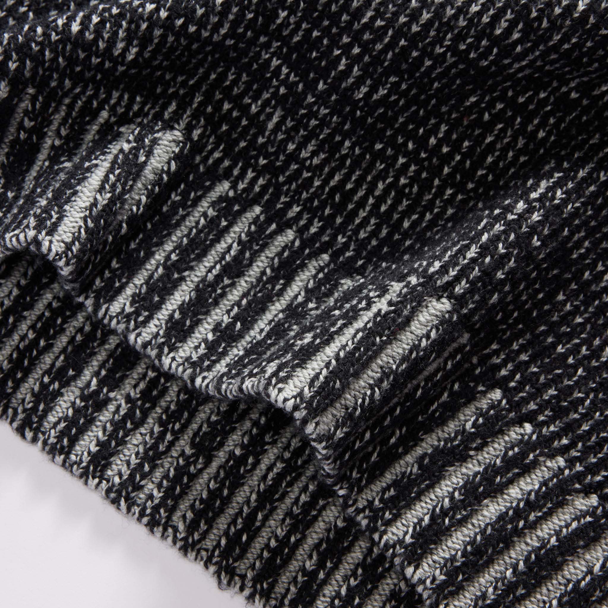 material shot of the ribbed hem on The Headland Sweater in Coal Heather, Knits by Taylor Stitch