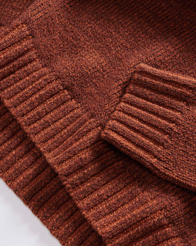 material shot of the ribbed hem on The Headland Sweater in Spiced Rum, Knits by Taylor Stitch