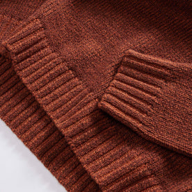 material shot of the ribbed hem on The Headland Sweater in Spiced Rum