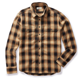 flatlay of The Ledge Shirt in Brass Plaid, shown in full