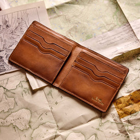 flatlay of the inner pockets on The Minimalist Billfold Wallet in Black