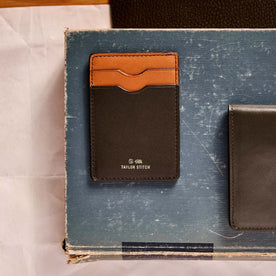 editorial flatlay of The Minimalist Wallet in Brown