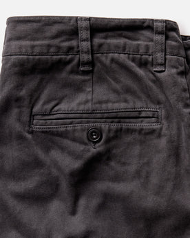 material shot of the back of The Democratic Foundation Pant in Organic Faded Black, Bottoms by Taylor Stitch