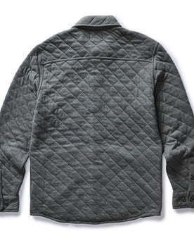 flatlay of the back of The Fall Line Overshirt in Heather Ash Quilted Jersey, Wovens by Taylor Stitch