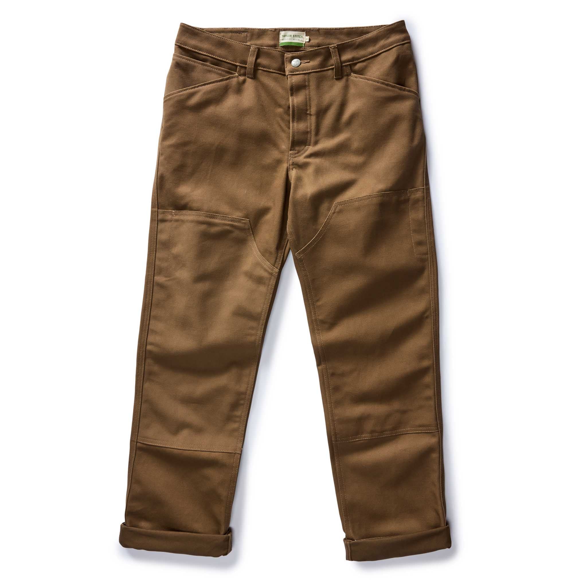 flatlay of The Good Acre Chore Pant in Tan Canvas, Bottoms by Taylor Stitch