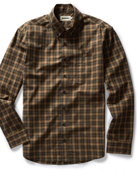 flatlay of The Jack in Mulch Plaid, Wovens by Taylor Stitch