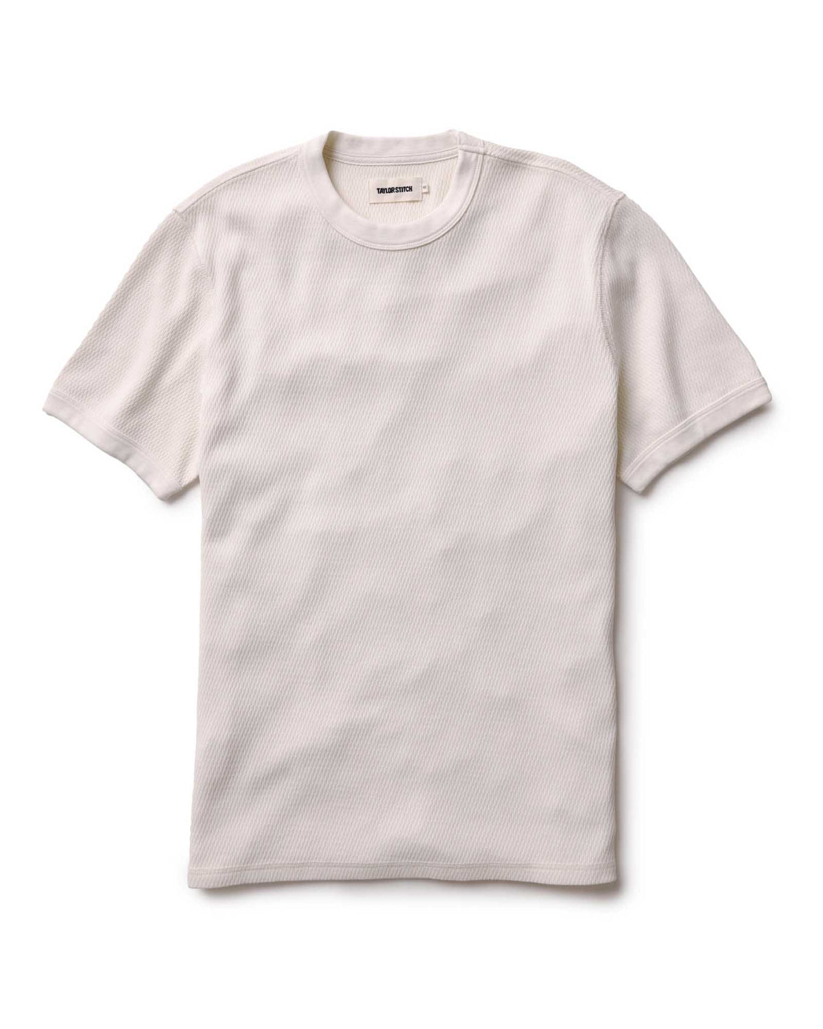 The Organic Cotton Short Sleeve Crew in Vintage White Waffle