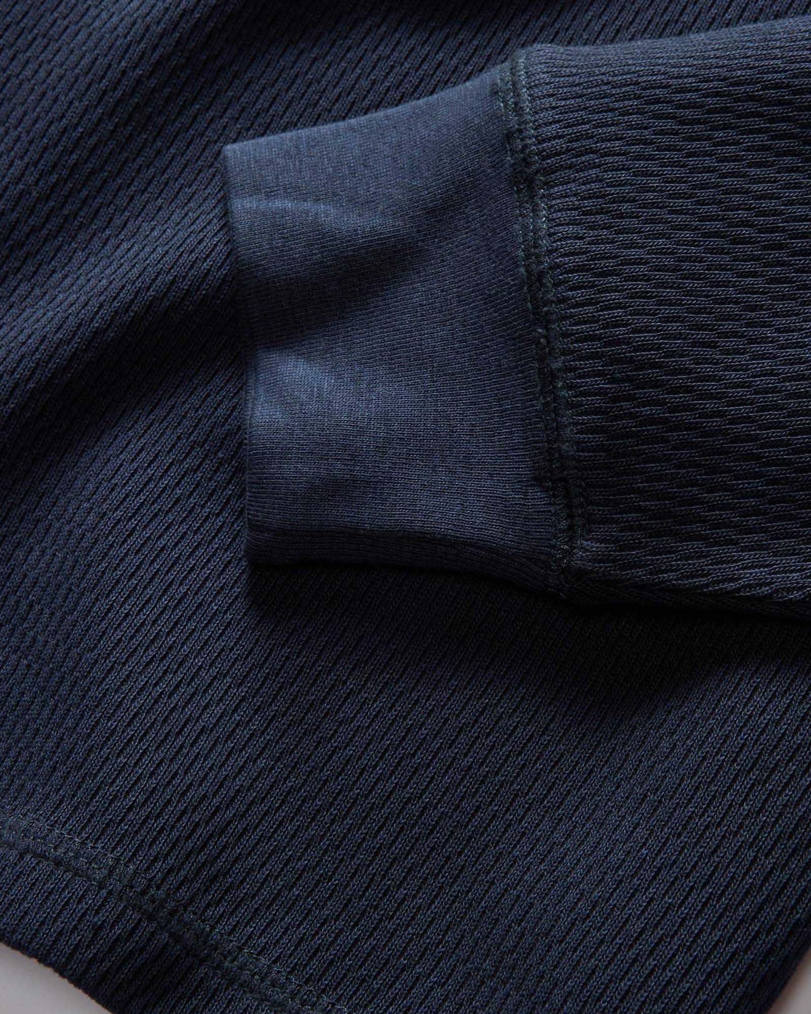 material shot of the neck opening on The Organic Cotton Waffle Crew Dark Navy, Knits by Taylor Stitch