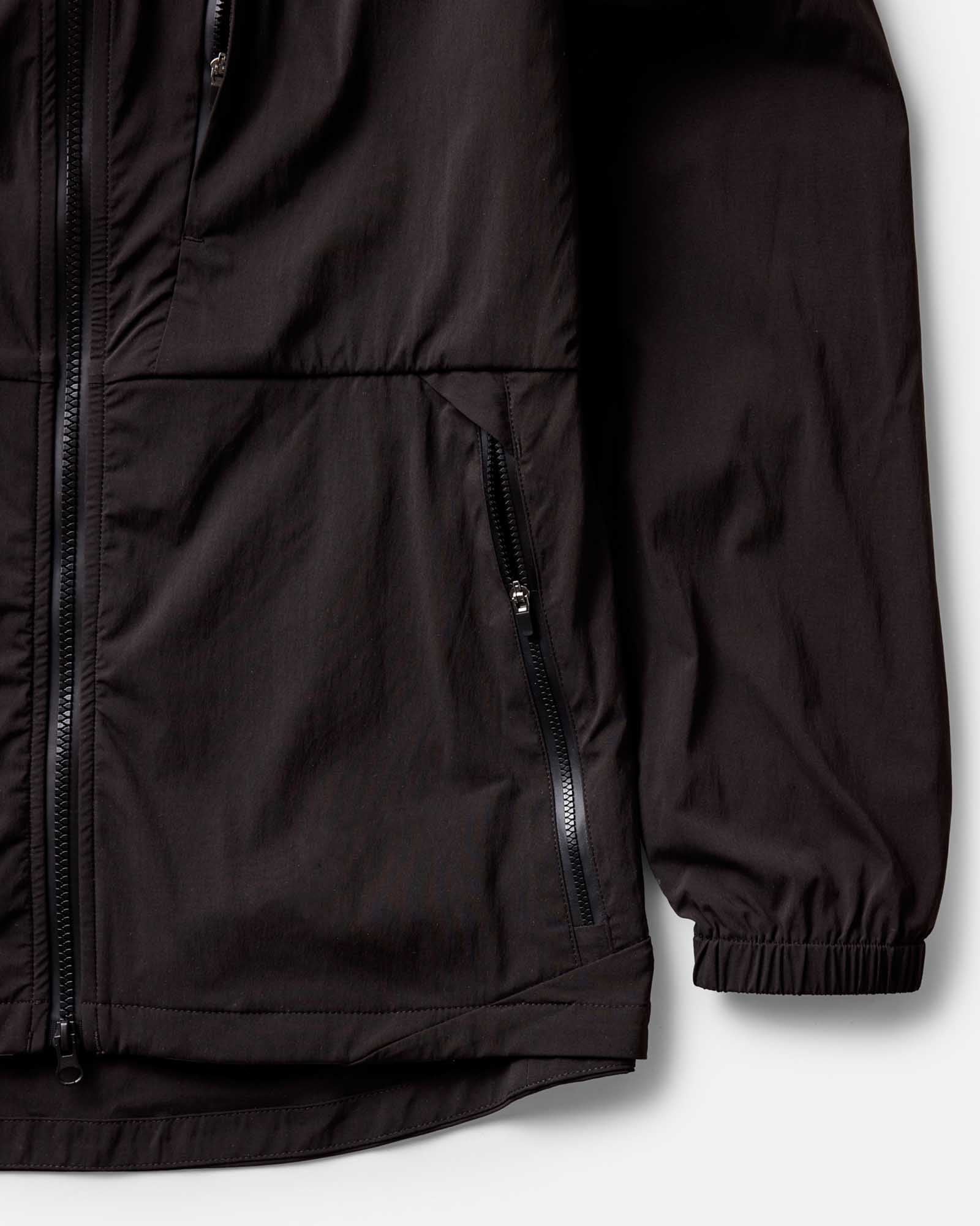 material shot of the hoodie on The Ridgeline Jacket in Coal, Outerwear by Taylor Stitch
