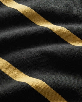 material shot of the fabric on The Rugby Shirt in Faded Black Stripe, Knits by Taylor Stitch