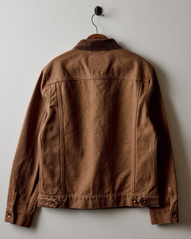 flatlay of the back of The Ryder Jacket in Tobacco Chipped Canvas, Outerwear by Taylor Stitch