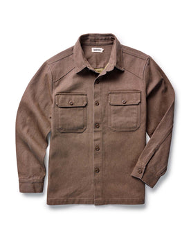 flatlay of The Shop Shirt in Aged Penny Chipped Canvas, Wovens by Taylor Stitch