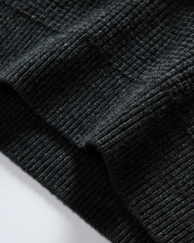 material shot of the bottom hem on The Sidecountry Sweater in Heather Coal Merino Waffle, Knits by Taylor Stitch