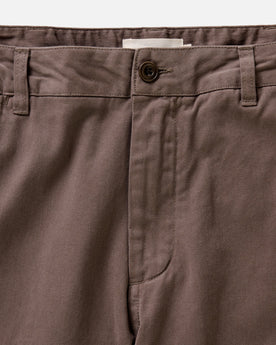 material shot of the waistband on The Slim Foundation Pant in Organic Espresso, Bottoms by Taylor Stitch