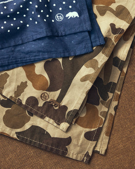 folded flatlay of The Bandana in Arid Camo next to another bandana, Accessories by Taylor Stitch