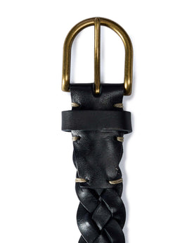editorial image of the buckle on The Braided Belt in Black, Accessories by Taylor Stitch