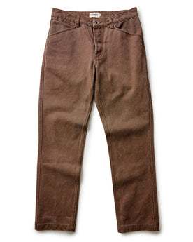 fit model adjusting cuffs on The Camp Pant in Aged Penny Chipped Canvas, Bottoms by Taylor Stitch