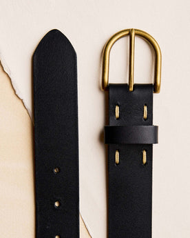 editorial image of the buckle on The Foundation Belt in Black, Accessories by Taylor Stitch