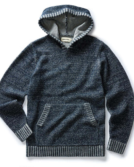 flatlay of The Headland Pullover Sweater in Marled Navy, Knits by Taylor Stitch