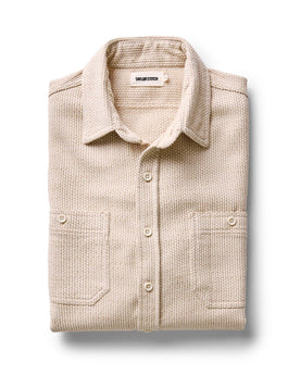 folded flatlay of The Utility Shirt in Natural Sashiko, Wovens by Taylor Stitch