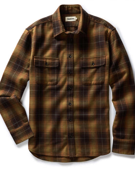 flatlay of The Yosemite Shirt in Bonfire Plaid, Wovens by Taylor Stitch