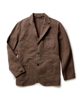 flatlay of The Foundation Sportcoat in Organic Espresso Twill, Outerwear by Taylor Stitch