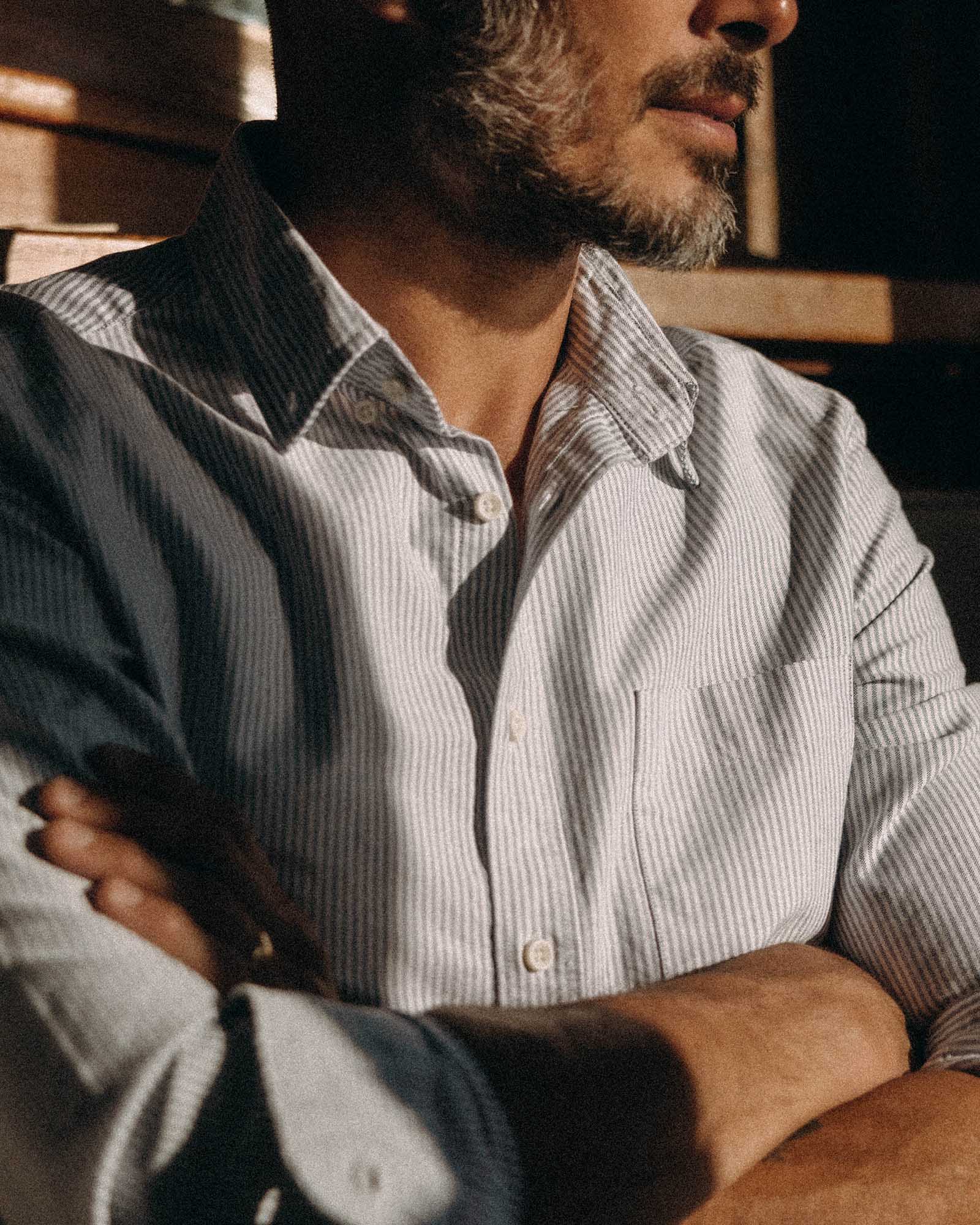 The Jack in Navy University Stripe Everyday Oxford: Alternate Image 2, Wovens by Taylor Stitch