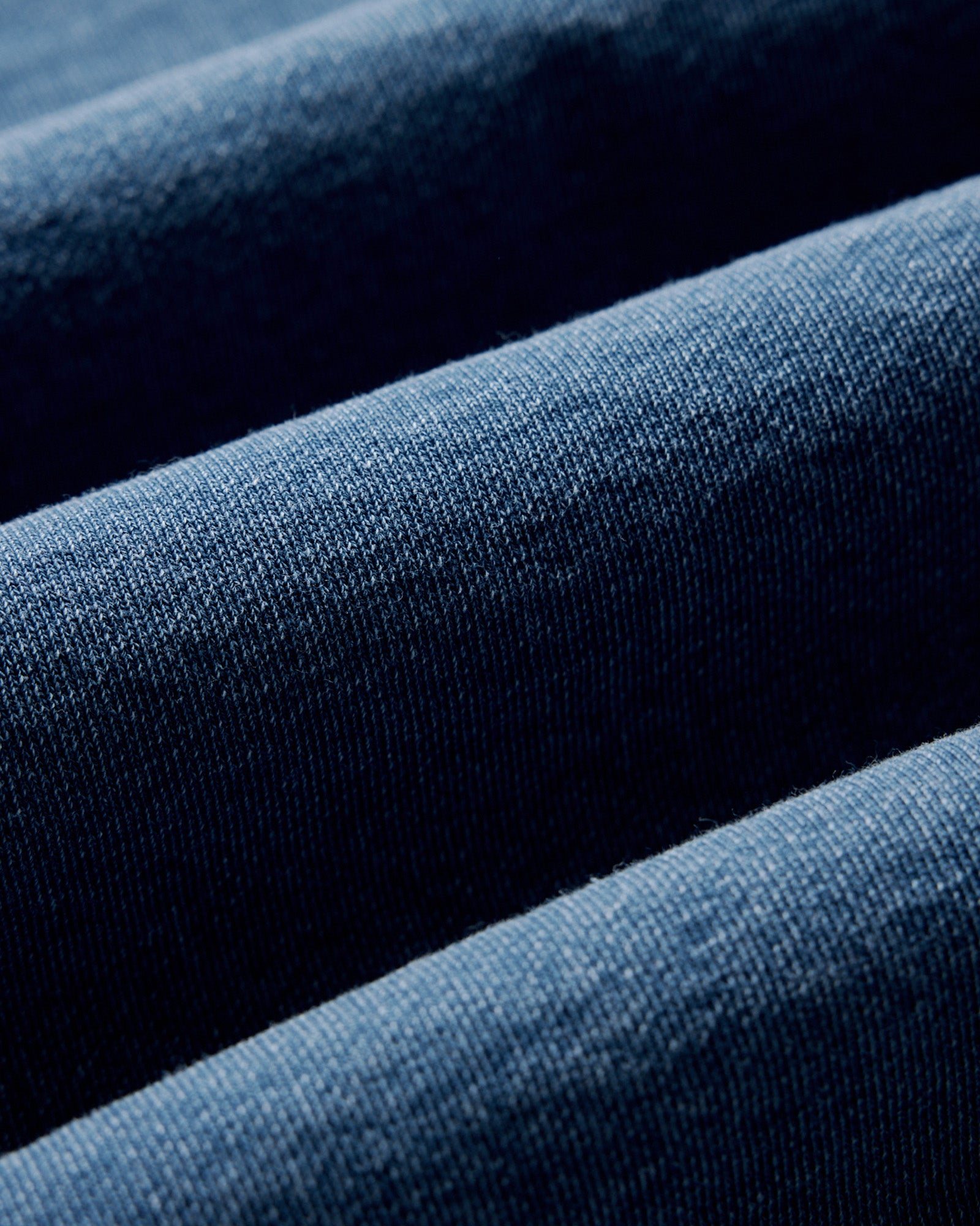 material shot of the fabric on The Apres Crew in Washed Indigo Terry, Knits by Taylor Stitch