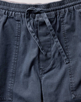 material shot of the waistband on The Breakwater Pant in Dark Navy Ripstop, Bottoms by Taylor Stitch