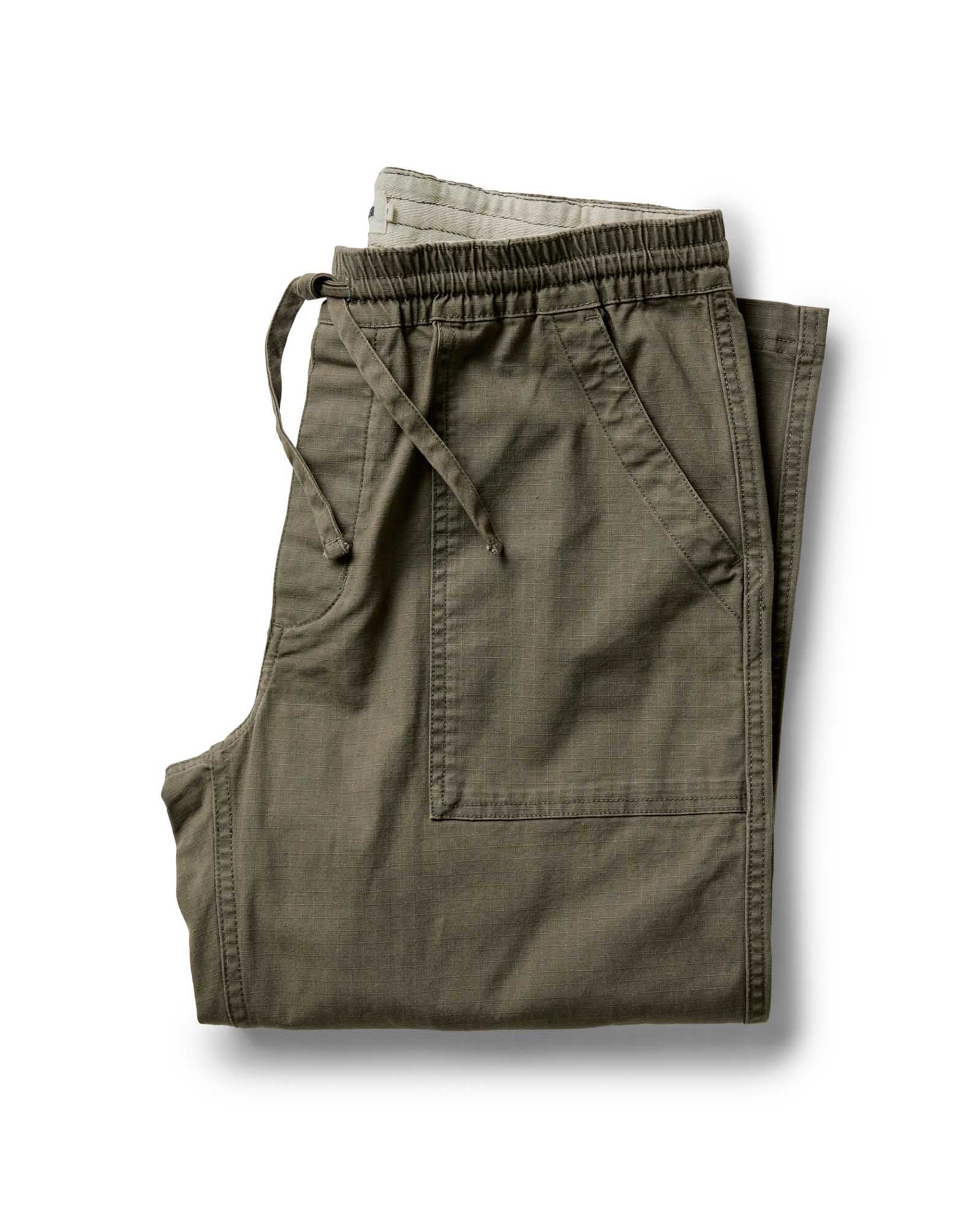 folded flatlay of The Breakwater Pant in Mushroom Ripstop, Bottoms by Taylor Stitch