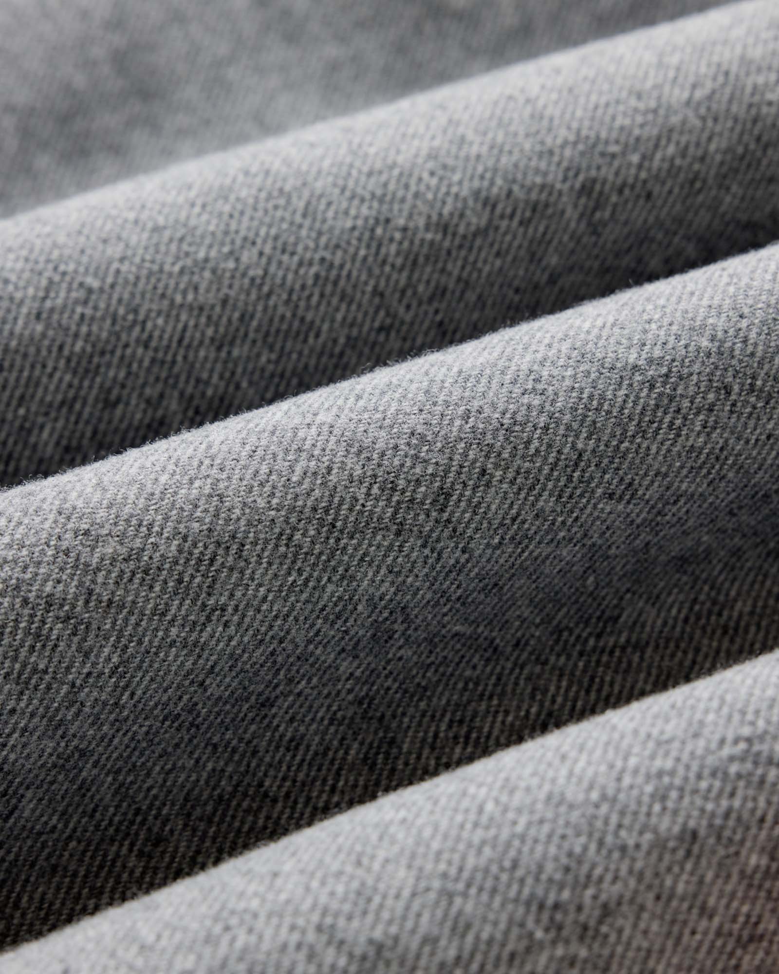 material shot of the fabric on The CPO Shirt in Heather Ash Twill, Wovens by Taylor Stitch