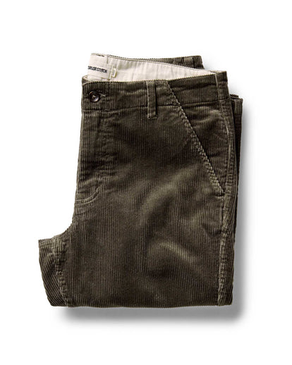 The Carnegie Pant in Fatigue Olive Corduroy