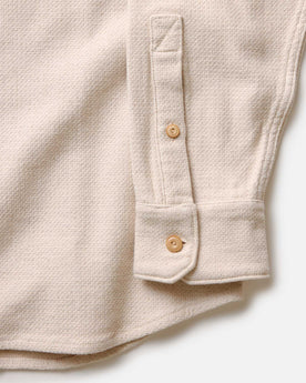 material shot of the cuffs on The Division Shirt in Birch, Wovens by Taylor Stitch