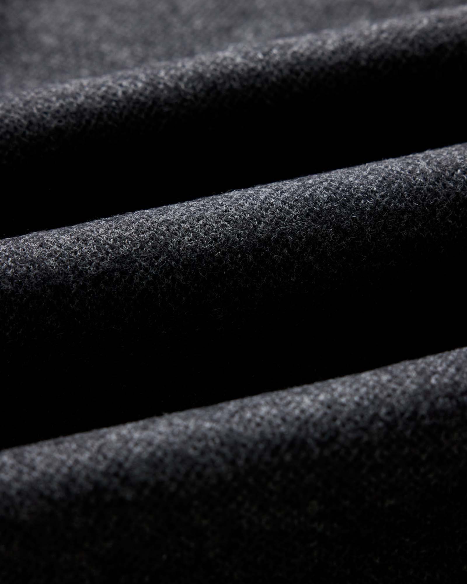 material shot of the fabric on The Evans Henley in Charcoal Birdseye Wool, Knits by Taylor Stitch