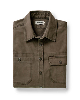 folded flatlay of The Field Overshirt in Mushroom Ripstop, Wovens by Taylor Stitch