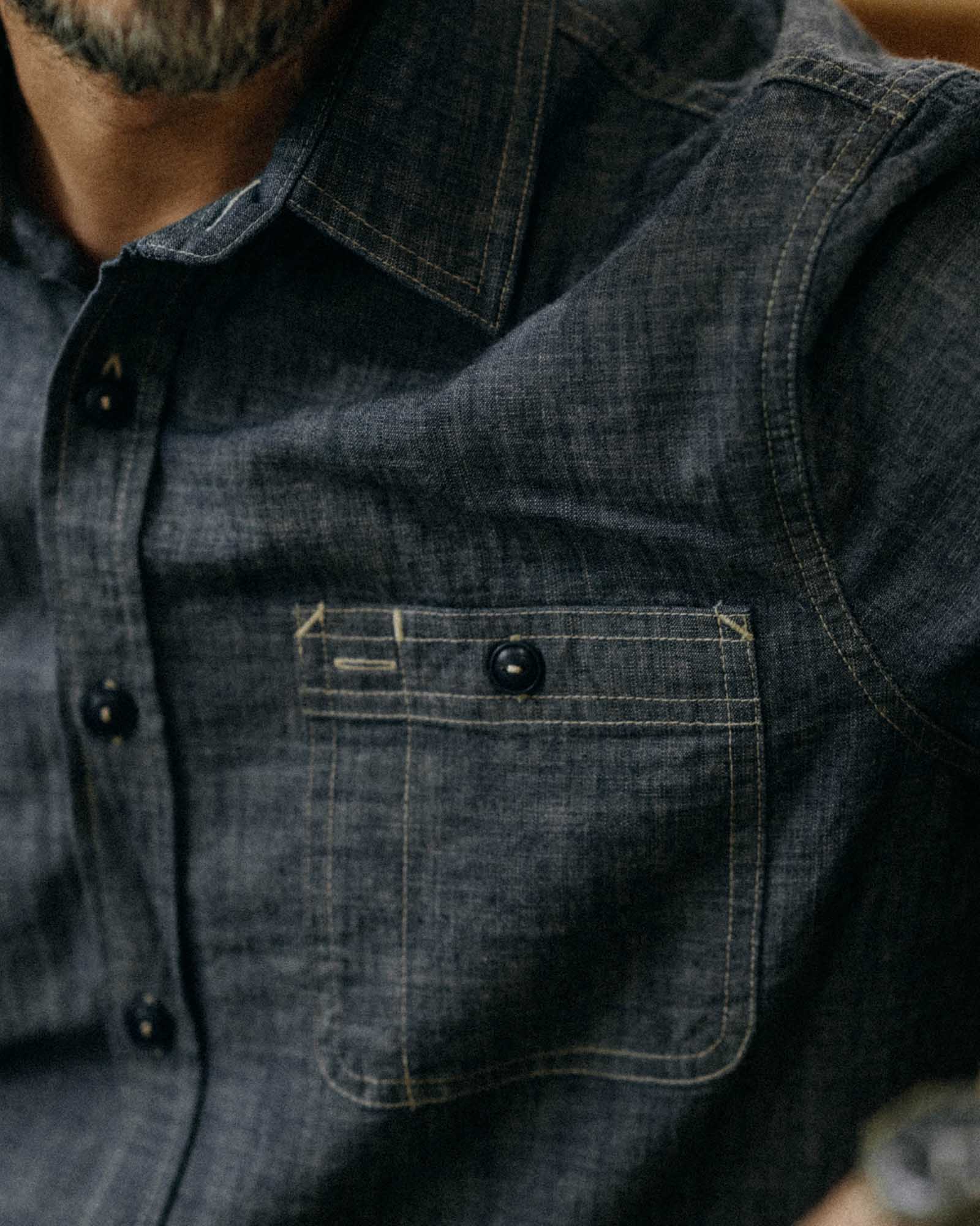 The Foundry Shirt in Rinsed Indigo Chambray: Alternate Image 3, Wovens by Taylor Stitch